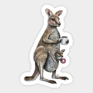 Coffee with Joey - Kangaroo Coffee Sticker